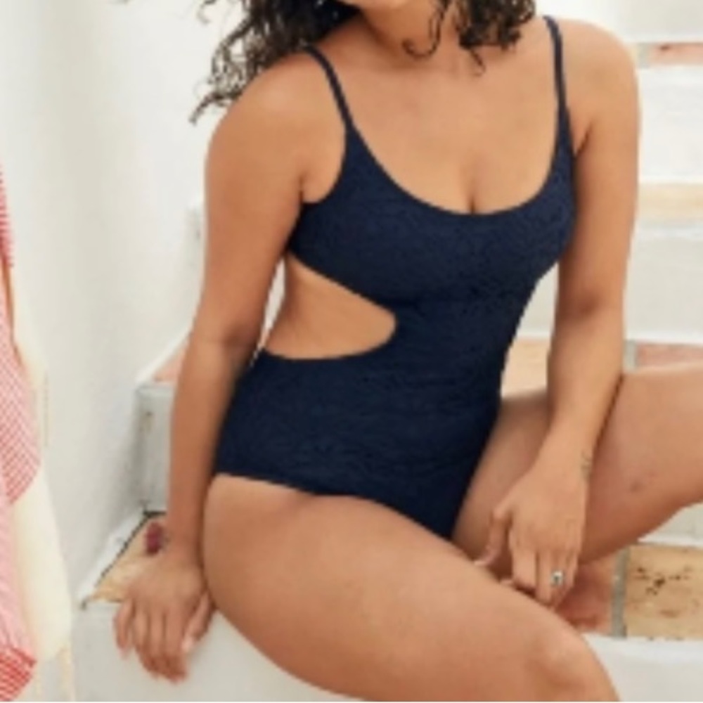 Aerie Swim Crochet Cutout Cheeky One Piece LARGE